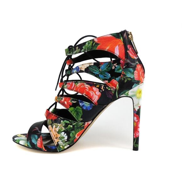 Steve Madden Madden Girl Raceyyy Ghillie Colorful Floral Caged Heels 7.5 - Picture 2 of 8